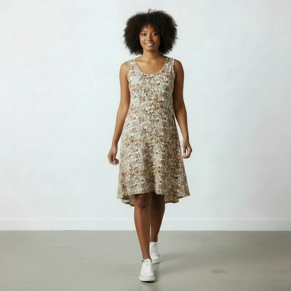 Lane Bryant Womens Floral Sleeveless Flowy Swing Tank Dress Hi-Lo Hem Size 26/28 - Picture 1 of 8